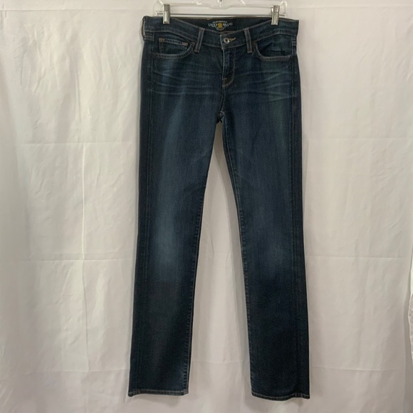Lucky Brand CHARLIE STRAIGHT dark blue jean Women's 29 pre-owned good condition - Picture 1 of 15